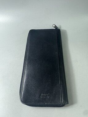 Vintage Dopp Butter Calf black leather zip-around travel organizer